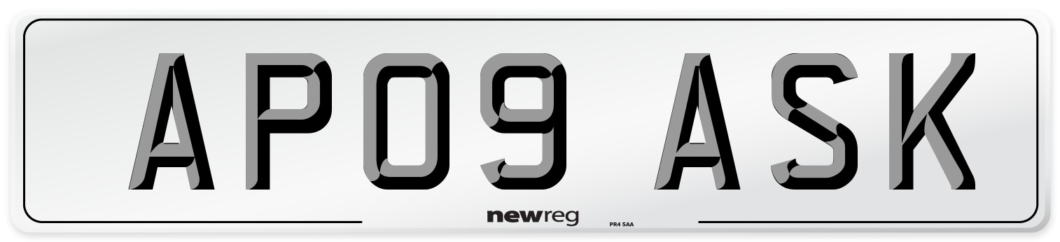 AP09 ASK Number Plate from New Reg